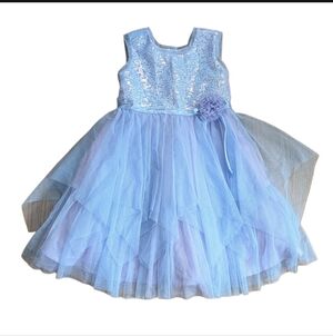 Jona Michelle Toddler Girls 4T Purple Blue Glitter Sparkle Party Easter Dress